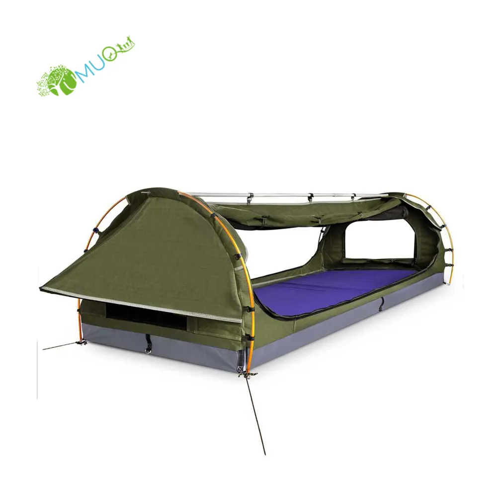 YumuQ All Seasons Deluxe UV Resistant Camping Ripstop Canvas Swags Tents for Double Person