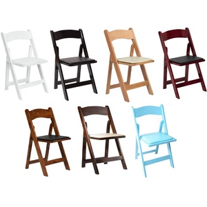 Chaise pliante personnalisée pour événements de mariage, chaises de jardin <span class=keywords><strong>Wimbledon</strong></span> en bois massif, chaise pliante <span class=keywords><strong>Wimbledon</strong></span> en résine blanche pour hôtel et extérieur - Product Image 1