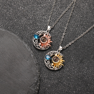 Joyería de Moda, Colgantes de Corazón con Zirconia, Personalizados con Foto Proyectada, 100 <span class=keywords><strong>Idiomas</strong></span>, <span class=keywords><strong>Te</strong></span> <span class=keywords><strong>Amo</strong></span>, <span class=keywords><strong>en</strong></span> Dos Colores, para Hombre - Product Image 4