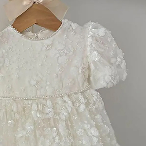 Abito da battesimo con <span class=keywords><strong>paillettes</strong></span> di lusso abito Boutique per bambina bianco per festa di primo compleanno abito per festa di battesimo - Product Image 6