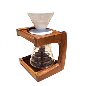 Support carré en bois écologique et réutilisable pour filtre à café pour équipement de préparation par infusion - Product Image 4