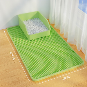 Fabrikpreis Moderne 14x24 Zoll Ganzjahres-EVA-Katzenstreu-Matte Doppelschichtig Langlebig Wasserdicht Urinbeständig Schwarze Haustiermatte 1 Stück - Product Image 3