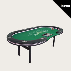 Table de Poker pliable Casino Texas Hold Em Blackjack 10 joueurs ovale événement Eco professionnel en acier table moderne Multi dominos - Product Image 1