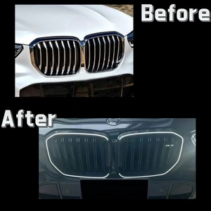 Griglia Illuminata a LED <span class=keywords><strong>X5</strong></span> G05 2019+ a Doppia Linea Nero Lucido per <span class=keywords><strong>Paraurti</strong></span> Anteriore Griglia Centrale Anteriore di Aggiornamento Ricambi Carrozzeria per BMW - Product Image 2