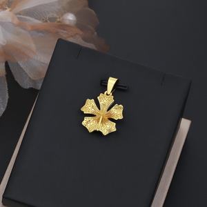 Boucles d'oreilles pendantes Jxx Fashion pour femmes, plaquées or 24 carats, motif floral géométrique, style classique, principalement en laiton - Product Image 3