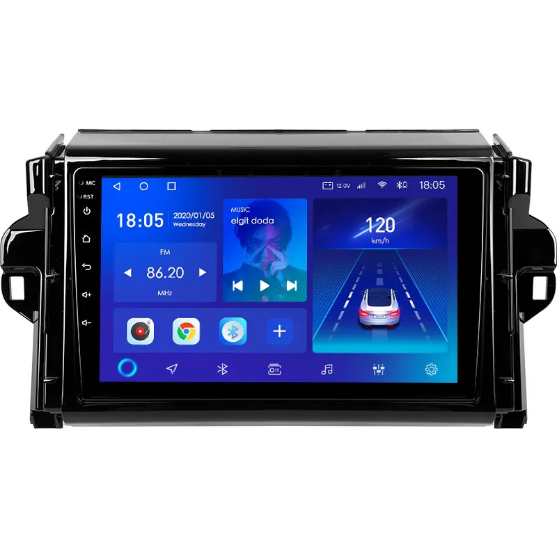 Rádio multimídia automotivo, rádio multimídia para toyota sorte 2 2015-2020, com navegação gps, som estéreo, android sem 2din dv