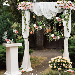 Bán Buôn Kim Loại Hoa Hoop Trung Tâm Với Đứng Cho Bảng, Kim Loại Macrame Vòng Hoa Vàng Nhẫn Với 12Pcs Chủ Sở Hữu Đứng - Product Image 4