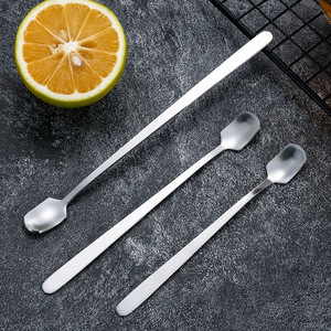 Stainless Steel Long Handle Coffee <b>Spoon</b> Square Head Dessert Stirring <b>Spoon</b> Minimalist Design For Mug Gift Use - Product Image 2