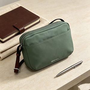 Classic Green <b>Nylon</b> Small <b>Handbag</b> Front Pocket Design Waterproof Casual Shoulder Purse - Product Image 4
