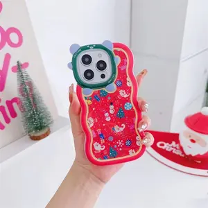 luxury Christmas tree pattern painting with design phone cases For iPhone 15 cute shockproof cell phone cover