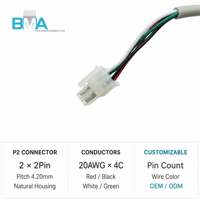 Câble de raccordement OEM personnalisé UL2464 20AWG, pas de 4,2 mm, 5 broches vers 4 broches, pour alimentation industrielle