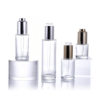Flacon en Verre à Épaules Plates et Paroi Épaisse de Qualité 15ml 30ml 50ml pour Sérum Capillaire Huile Essentielle avec Bouchon Compte-gouttes Pipette Rotative