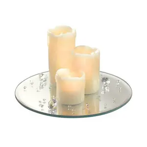 用于婚礼或派对圆形的廉价镜子蜡烛盘用于餐桌中心婚礼装饰镜子托盘