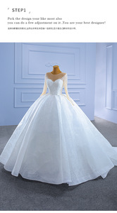 New Fashion Pearl Gorgeous Lace Temperament Beautiful Bride Wedding Dress - Product Image 2