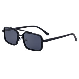 Lunettes de soleil carrées pour homme ZS-98335, monture noire, verres PC UV400, monture en plastique et métal, style rétro, protection solaire pour la conduite - Product Image 4