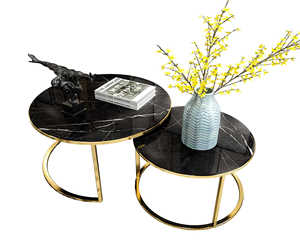 モダンな丸型大理石コーヒーテーブル、高品質リビングルーム家具、石板付き、家庭用に最適、より良い販売実績 - Product Image 6