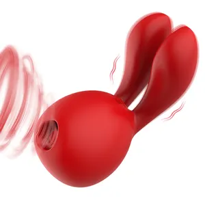 Rechargeable Silicone Rabbit Vibrator Sucking and Stretching Design for Women's Pleasure