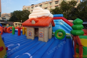 Lilytoys mainan tiup untuk memanjat, rintangan kota menyenangkan, taman hiburan lompat, game tiup multifungsi untuk <span class=keywords><strong>Bouncer</strong></span> besar - Product Image 5