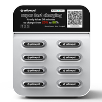 Estación de Carga Compartida Yellowpal de 8 Ranuras con Pantalla Publicitaria, Compatible con POS, Quiosco de Venta de 45W