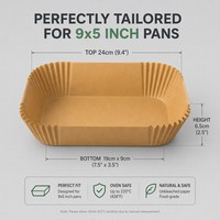 Forros de Papel para Panadería al por Mayor, Certificados por la FDA y SGS, 9x5, 150 Unidades, Color Marrón, 7.5 x 3.5 Pulgadas, Desechables, Antiadherentes, Rectangulares