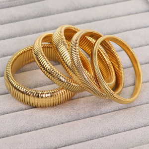 Moda PVD 18K <span class=keywords><strong>oro</strong></span> placcato in acciaio inossidabile gioielli a mano elasticizzato elastico multistrato catena di serpente per le donne regalo - Product Image 2