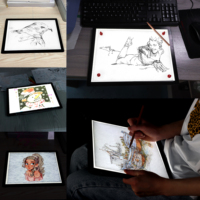 Caja de luz de pintura de diamantes de juguetes portátiles, tablero de dibujo A4 de aprendizaje, almohadilla de luz Led de rastreo con tipo C