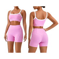 Ensemble de sport pour femme EnovStars avec logo personnalisé, soutien-gorge de sport dos en U et short cycliste taille haute, Conjunto Deportivo Mujer Conjuntos Fitness