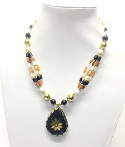 Лидер продаж, ожерелья, подвески, модное ожерелье с натуральным камнем и бусинами для женщин, ювелирные изделия, аксессуары из Индии.