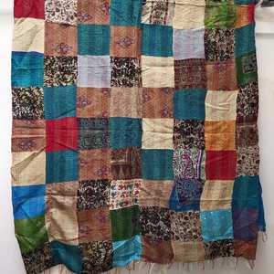 Ensemble de couvre-lits décoratifs en soie vintage de qualité supérieure, style Kantha, avec découpe en warp, couvre-lit bohème, utilisation hôtelière, doux - Product Image 6