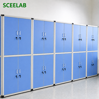 Meubles de laboratoire SCEELAB, casier en aluminium et bois avec compartiment à chaussures en option, pour l'école, l'hôpital, l'industrie cosmétique