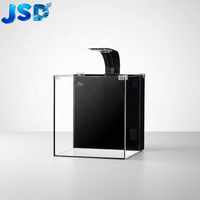 Aquarium de bureau JSD en verre ultra-clair avec filtre arrière, petit aquarium écologique nano avec lumière LED et pompe à eau