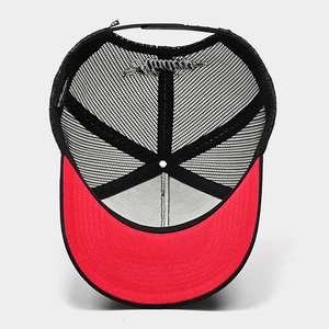 Vente en gros de chapeaux de sport personnalisés de haute qualité Casquette de camionneur Gorras en maille noire <span class=keywords><strong>5</strong></span> panneaux avec fermeture à pression avec logo brodé en 3D pour hommes - Product Image 6