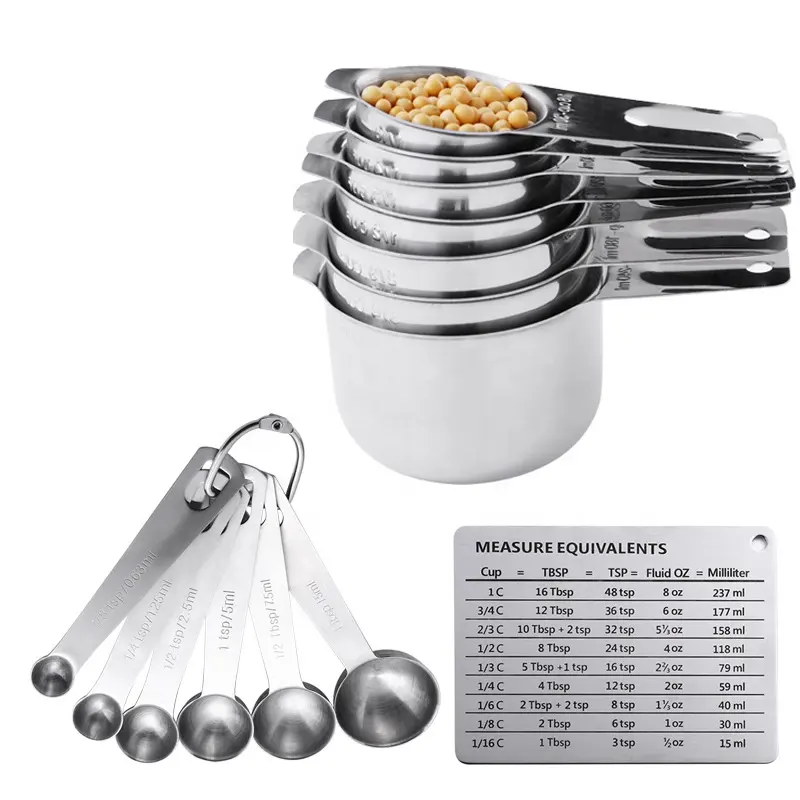 Bán buôn Chất lượng cao nhà bếp thép không gỉ đo Spoon đồng mạ đo Spoon Set