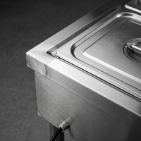 Bain-marie électrique en acier inoxydable - Chauffe-plats de table - Serveur de buffet commercial à 5 bacs - Station de service de soupes chaudes pour la restauration
