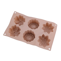 Moule à gâteau en silicone 6 cavités en forme de fleur, pour chocolat, pudding, gelée, bonbons, savon, outil de cuisson DIY, réutilisable, antiadhésif, résistant à la chaleur, pour la cuisine