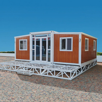 Maison préfabriquée pliable isolée imperméable de 20 pieds, extensible, 2 à 3 chambres, cuisine, toilettes pour villa, usage commercial