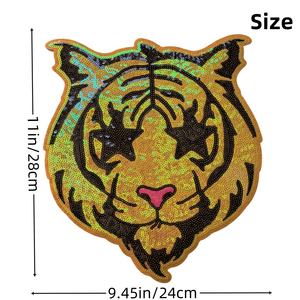 <span class=keywords><strong>แผ่น</strong></span>ปักเลื่อมลายเสือสีทองเป็นมิตรกับสิ่งแวดล้อมแผ่นปะติดรูปดาวห้าแฉกสำหรับเสื้อผ้าทำผ้าสักหลาดสั่งทำได้ - Product Image 5