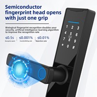 Tuya Smart Fingerprint WiFi Access Serrure électronique pour portes en bois pour propriétés locatives Chambres Bureaux Hôtels Appartements