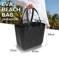 Sac de plage en EVA personnalisé avec logo imprimé, grande capacité, haute qualité, souple, durable, imperméable, couleur unie, sac de shopping en EVA