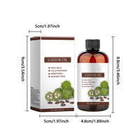 Huile de ricin biologique de marque autonome de 100ml, pressée à froid, raffinée pour le soin des cils et des sourcils, huile essentielle douce