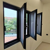 Ventana Abatible de Aluminio Personalizada con Doble Vidrio Templado, Apertura Interior/Exterior, Mosquitera, Rotura de Puente Térmico y Recubrimiento en Polvo