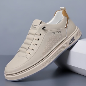 Men's Modern White Leather Platform Sneakers, Quick Lace Non-Slip Casual <strong>Shoes</strong> for Daily, Office, Streetwear 2026 New - Product Image 6