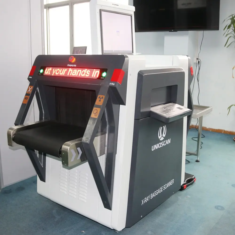 Uniqscan aparelho único sf5030c x ray, sistema de controle de acesso para bagagem e segurança com tela de propaganda led longa