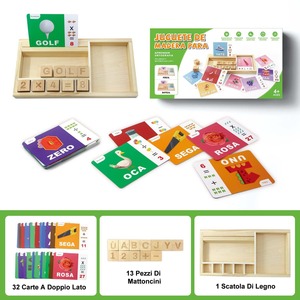 Gioco di conteggio delle parole in italiano XR 2026, Giocattolo in legno per l'abbinamento delle lettere, Puzzle Montessori per l'apprendimento dell'alfabeto e l'educazione. - Product Image 1