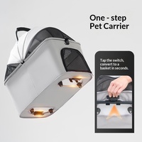 Carrito de Paseo para Mascotas Multifuncional de Dos Niveles, Desmontable, Convertible, Plegable a Mano, para Viajes al Aire Libre