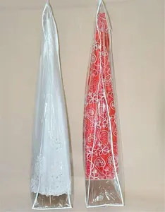थोक पारदर्शी परिधान बैग प्लास्टिक ज़िप ताला निविड़ अंधकार शादी की पोशाक पीवीसी धूल कवर दुल्हन बैग