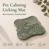 EversoulPet OEM/ODM Tapis de léchage en silicone personnalisé pour chiens et chats, multi-usages, mangeoire lente et tapis anti-anxiété, compatible lave-vaisselle