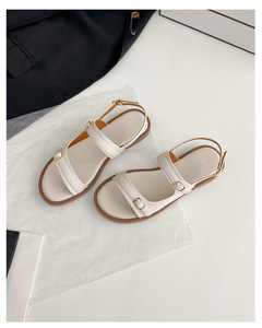 Sandalias de Playa con Hebilla y Punta Abierta, Estilo Europeo, Multicolor, de Cuero Plano, Moda Verano 2026 - Product Image 6