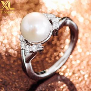 Fine Jewelry Custom Real Sold 18k Gold Freshwater Pearl Inlay Wedding Engagement <b>Couple</b> <b>Ring</b> Moissanite <b>Ring</b> Ladies' Day Gift - Product Image 6
