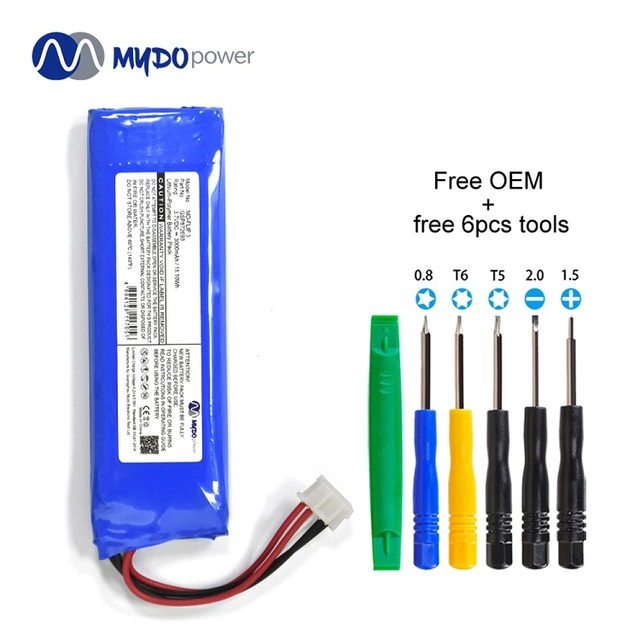 3.7V 3000mAh Rechargeable Lithium Battery for Flip 3 Speaker Replacement Model GSP872693 Blue in Stock